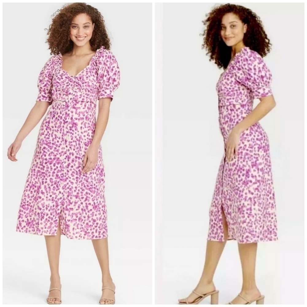 Who What Wear Empire Waist Leopard Dress